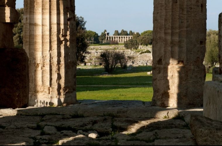 Temple of Athena seen from the Temple of Neptune